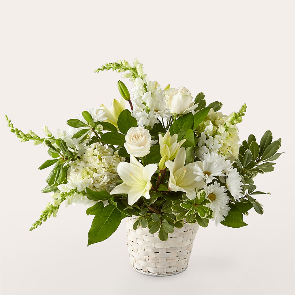 Ivory Elegance Floral Basket – Diamond Flower Shop, Reading PA