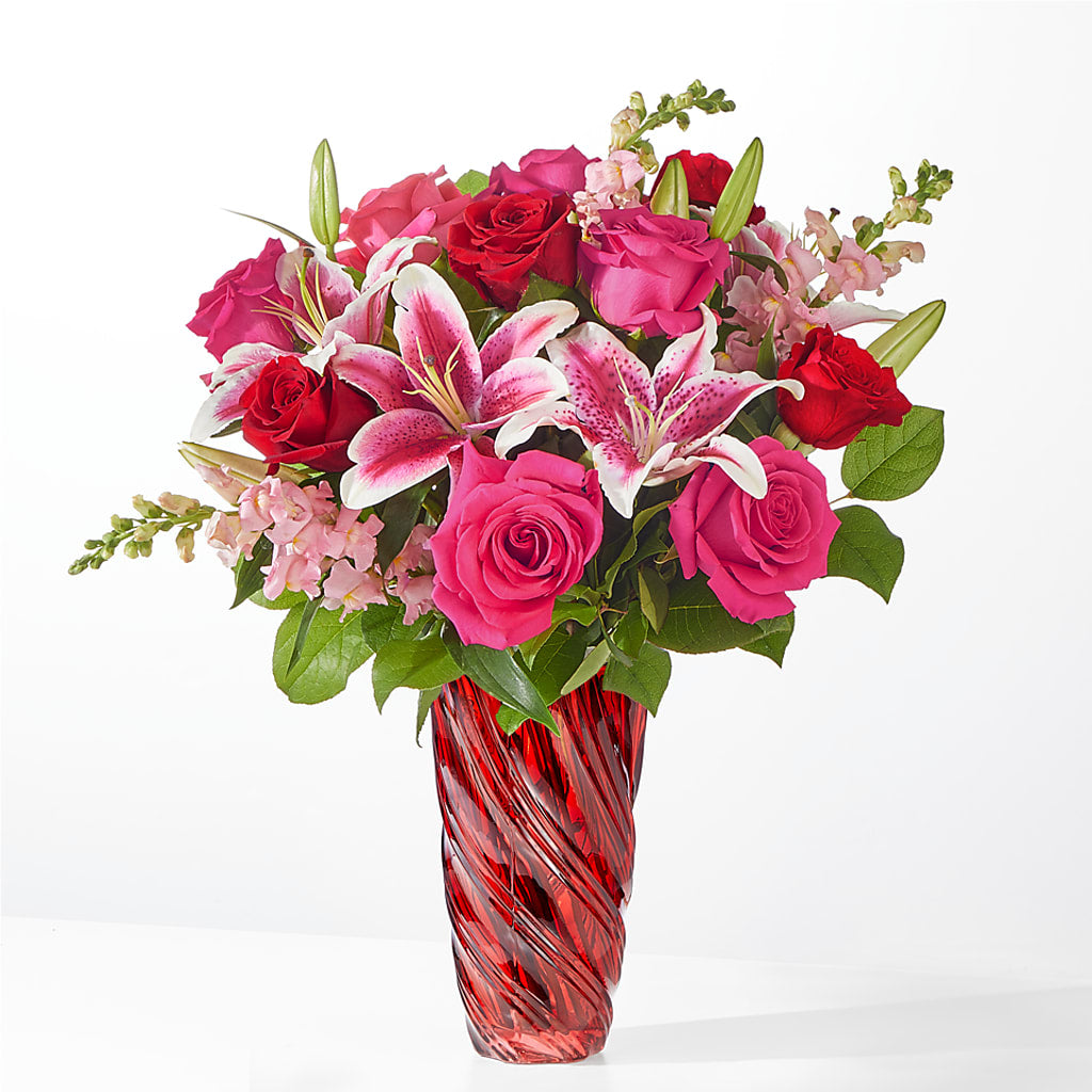 Always You Bouquet with Luxe Swirl Vase – Diamond Flower Shop, Reading PA