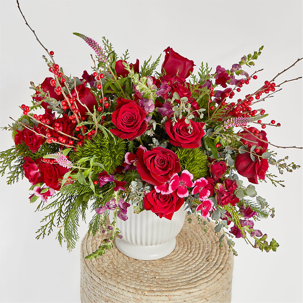 Big Red Bow Bouquet –  Diamond Flower Shop, Reading PA