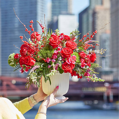 Big Red Bow Bouquet –  Diamond Flower Shop, Reading PA