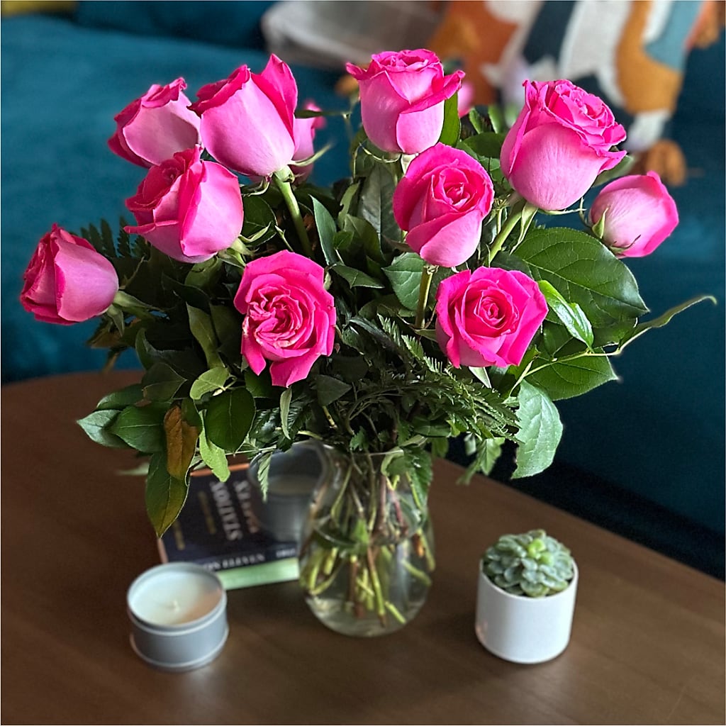 Long Stem Pink Rose Bouquet –  Diamond Flower Shop, Reading PA