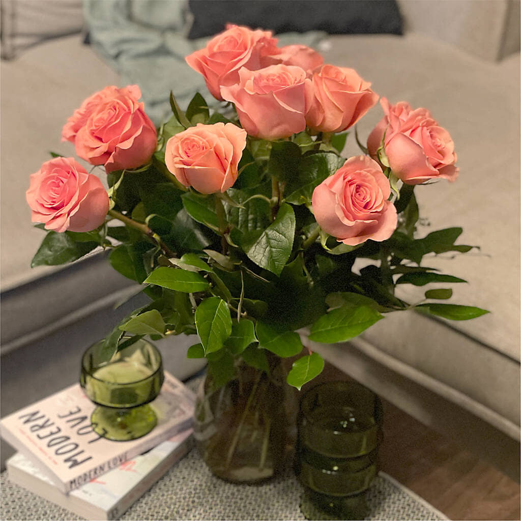 Long Stem Pink Rose Bouquet –  Diamond Flower Shop, Reading PA