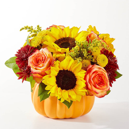 Golden Gourd Pumpkin Bouquet –  Diamond Flower Shop, Reading PA