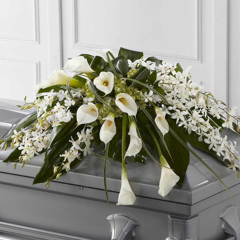 Angel Wings Casket Spray –  Diamond Flower Shop, Reading PA