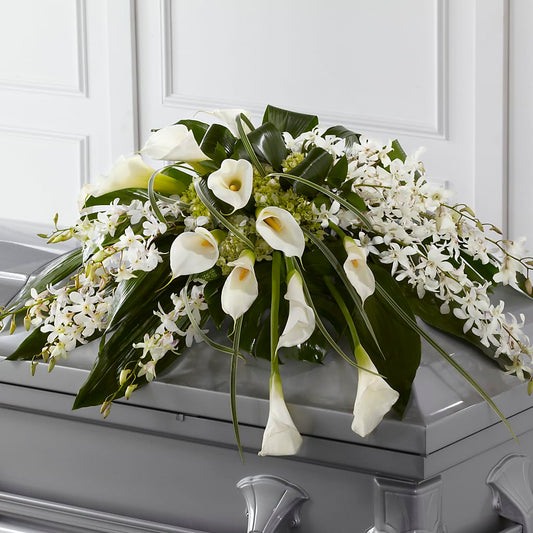 Angel Wings Casket Spray –  Diamond Flower Shop, Reading PA