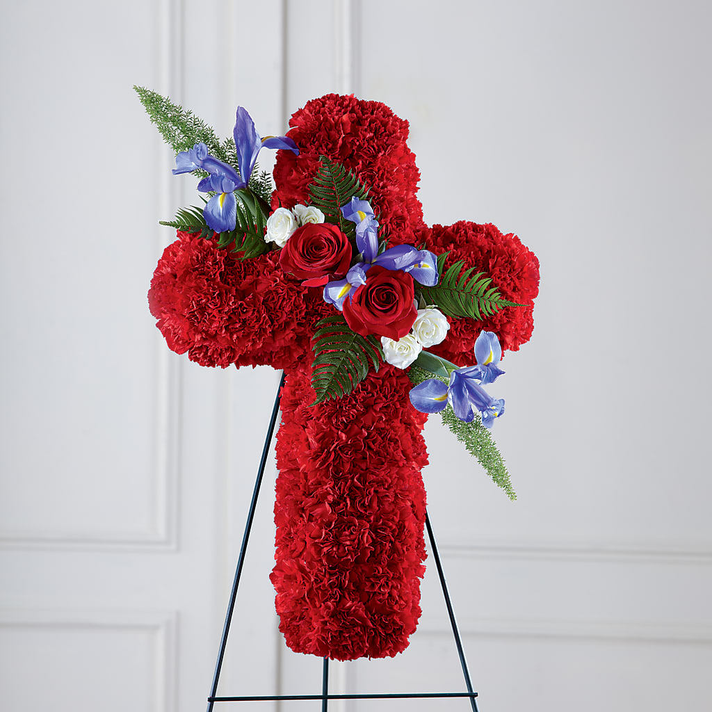 Faithful Hero Floral Cross –  Diamond Flower Shop, Reading PA