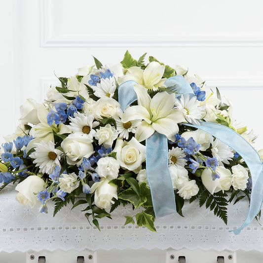 Tender Treasure Casket Spray –  Diamond Flower Shop, Reading PA