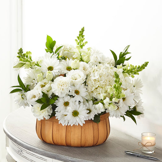 Pure Ivory Basket –  Diamond Flower Shop, Reading PA