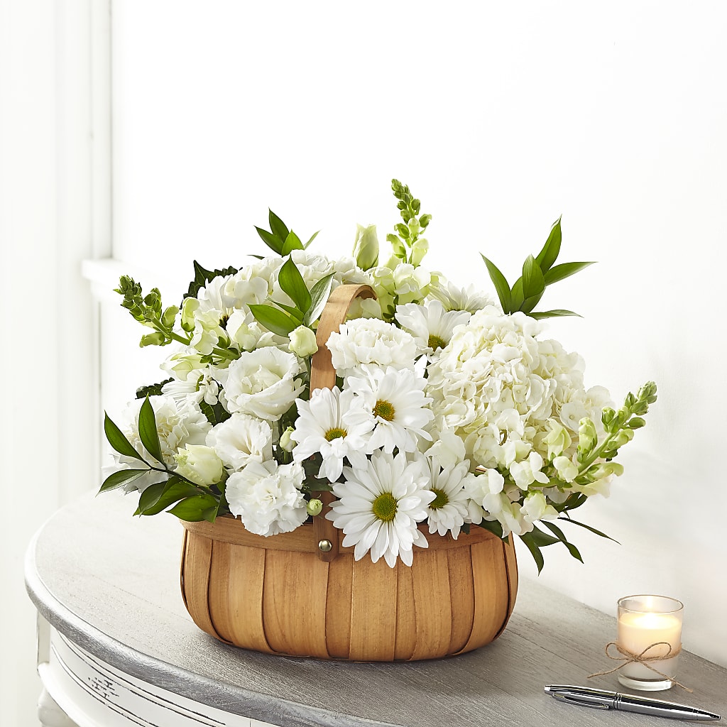 Pure Ivory Basket –  Diamond Flower Shop, Reading PA