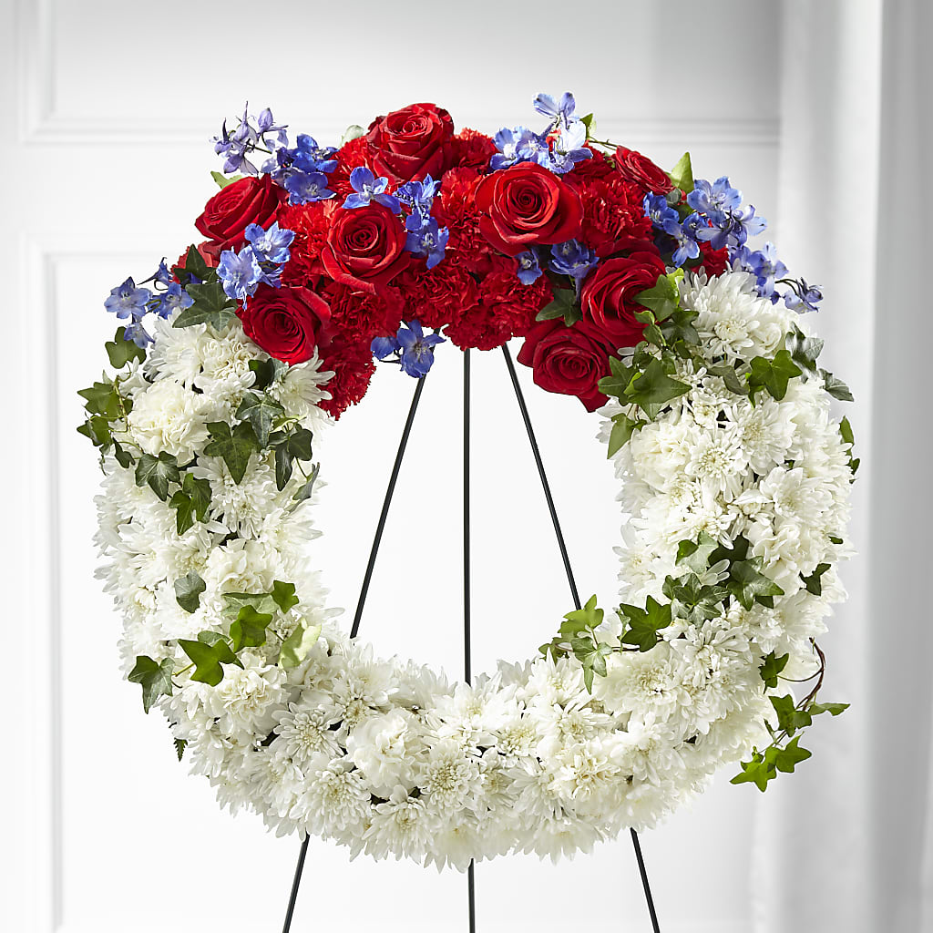 Patriotic Passion Wreath –  Diamond Flower Shop, Reading PA