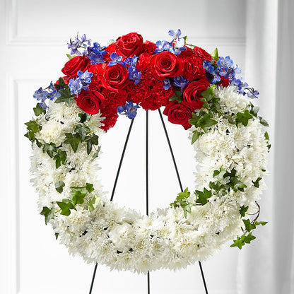 Patriotic Passion Wreath –  Diamond Flower Shop, Reading PA