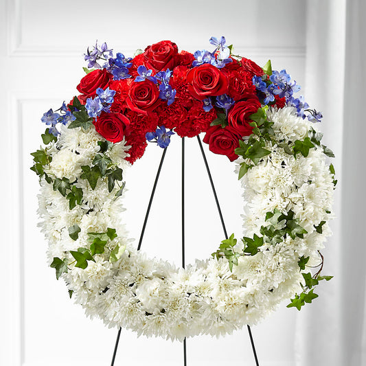 Patriotic Passion Wreath –  Diamond Flower Shop, Reading PA