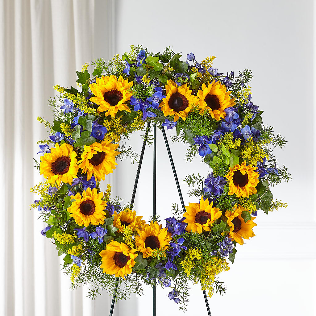 Bright Rays Wreath –  Diamond Flower Shop, Reading PA