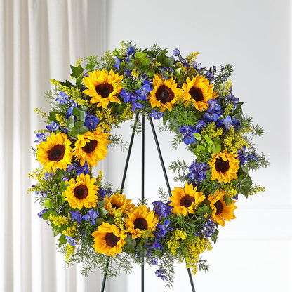 Bright Rays Wreath –  Diamond Flower Shop, Reading PA