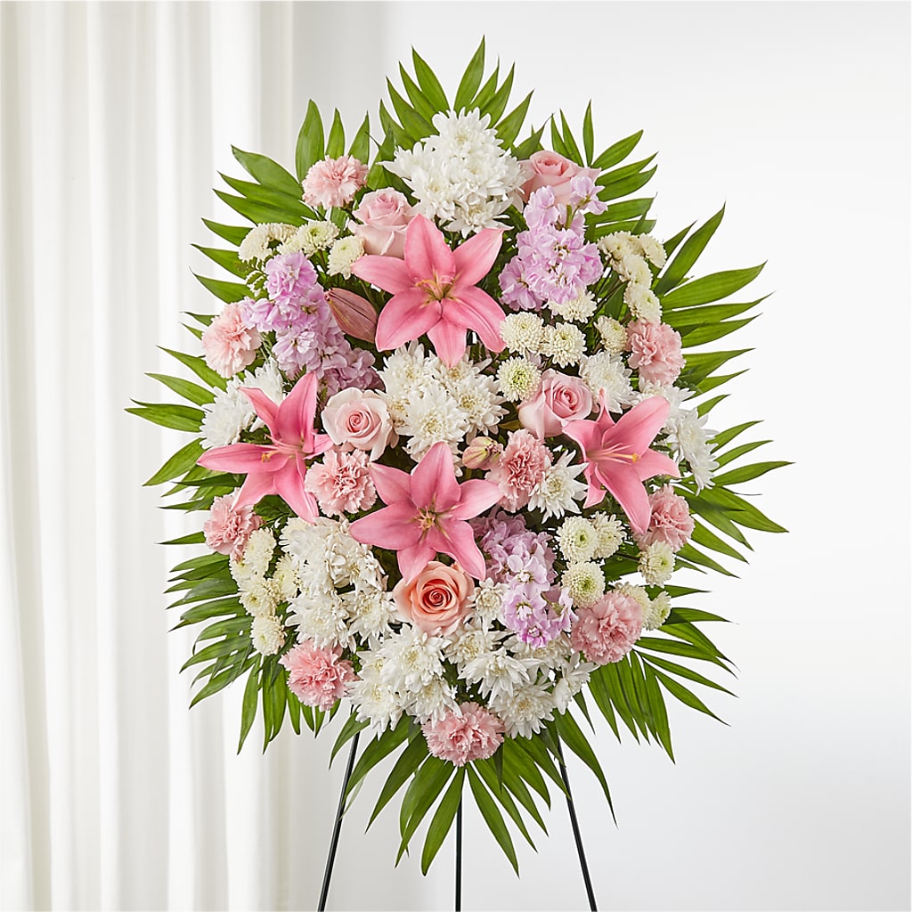 Offering Solace Standing Spray –  Diamond Flower Shop, Reading PA
