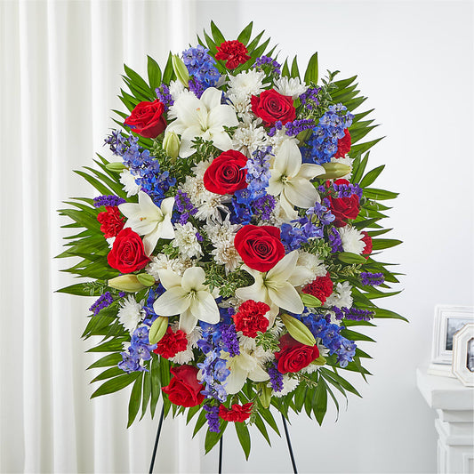 Cherished Service Standing Spray –  Diamond Flower Shop, Reading PA