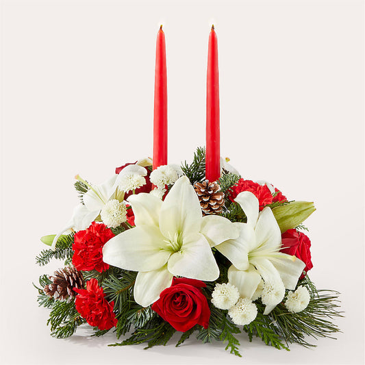 Seasonal Festivities Centerpiece –  Diamond Flower Shop, Reading PA