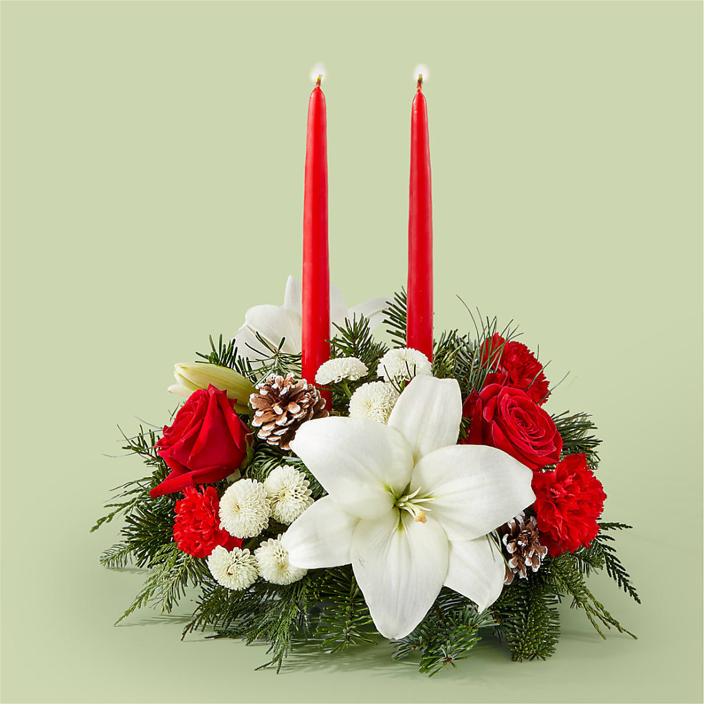 Seasonal Festivities Centerpiece –  Diamond Flower Shop, Reading PA