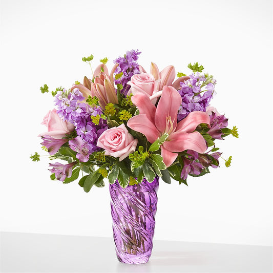 Precious Petals Bouquet with Luxe Swirl Vase –  Diamond Flower Shop, Reading PA