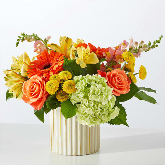 Autumn Sunshine Bouquet with Ivory Vase –  Diamond Flower Shop, Reading PA
