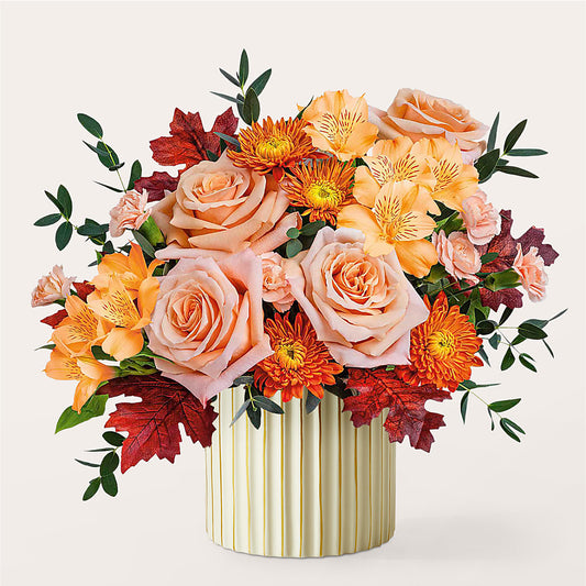 Spiced Latte Bouquet with Ivory Vase –  Diamond Flower Shop, Reading PA