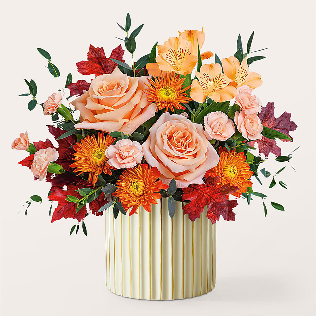 Spiced Latte Bouquet with Ivory Vase –  Diamond Flower Shop, Reading PA