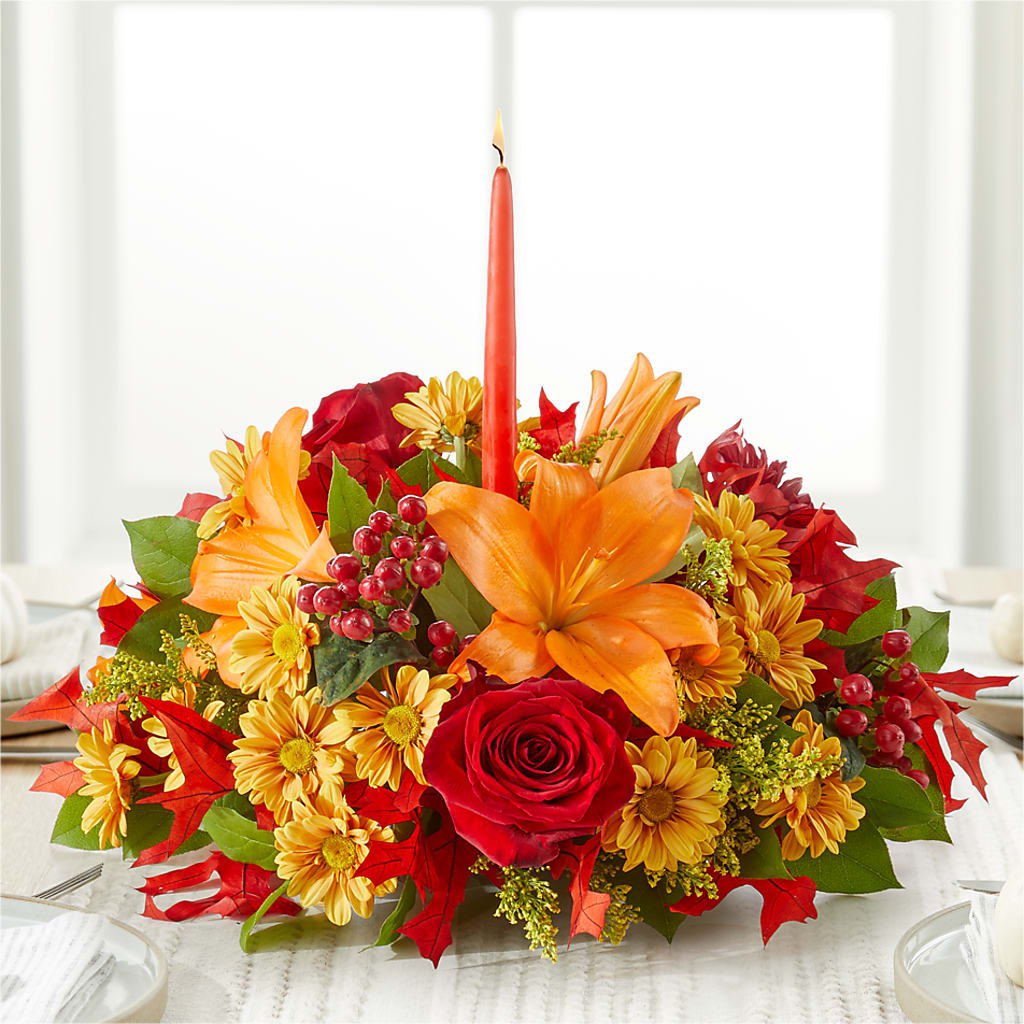 Autumn's Embrace Centerpiece –  Diamond Flower Shop, Reading PA