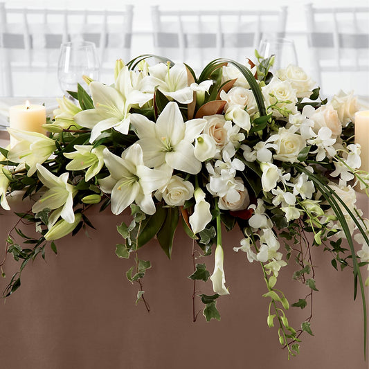White Linen Arrangement –  Diamond Flower Shop, Reading PA