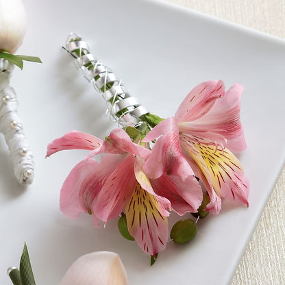 Pink Peruvian Lily Boutonniere –  Diamond Flower Shop, Reading PA
