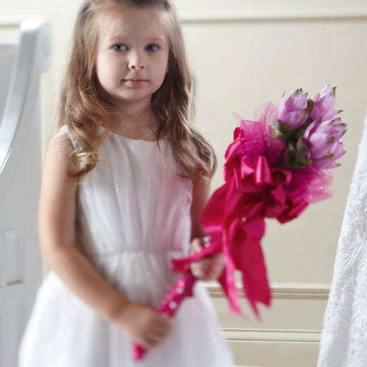 Sparkle Pink Flower Girl Bouquet –  Diamond Flower Shop, Reading PA